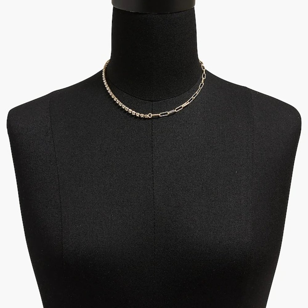 J.Crew Factory Crystal and Gold Layering Necklace - Picture 3 of 8
